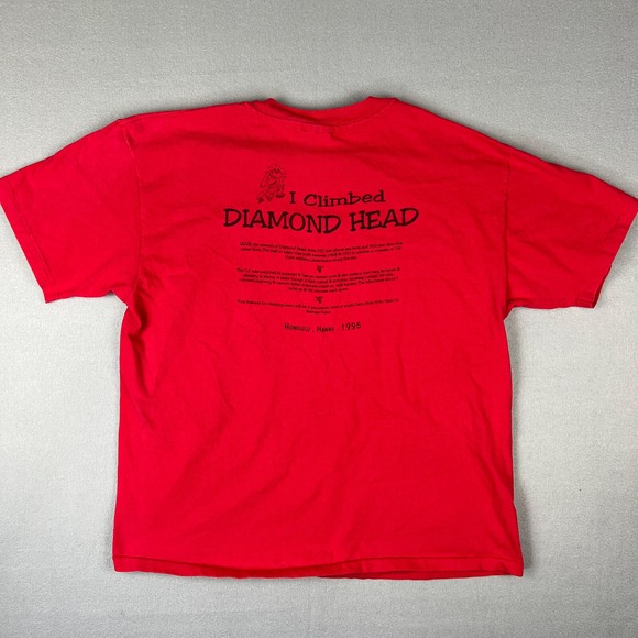 VTG I Climbed Diamond‎ Head T Shirt Fits Large Honolulu Hawaii 1996 Volcano USA - Picture 3 of 7